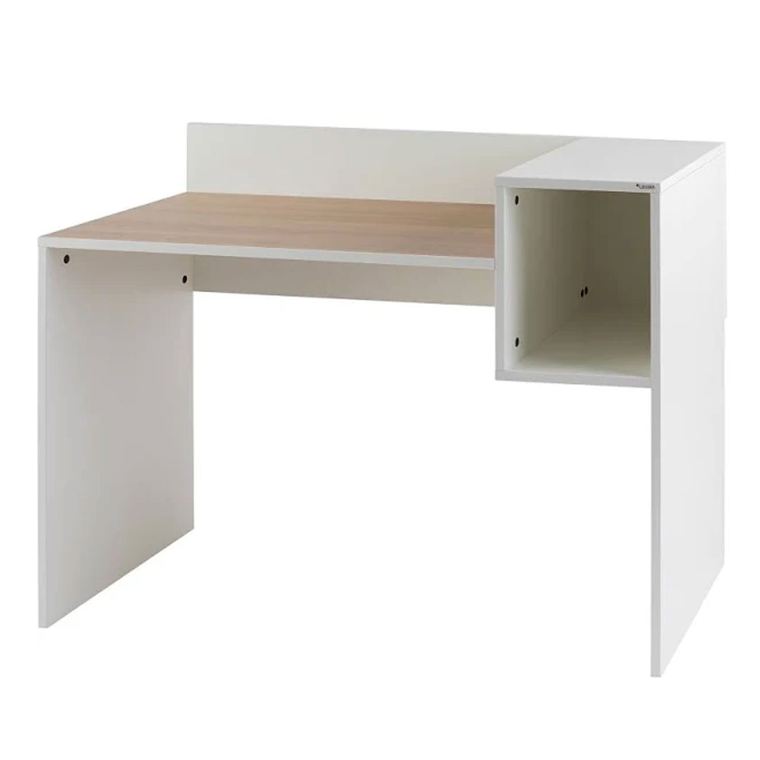Bureau en bois blanc avec rangement Pixe - Ze Desk