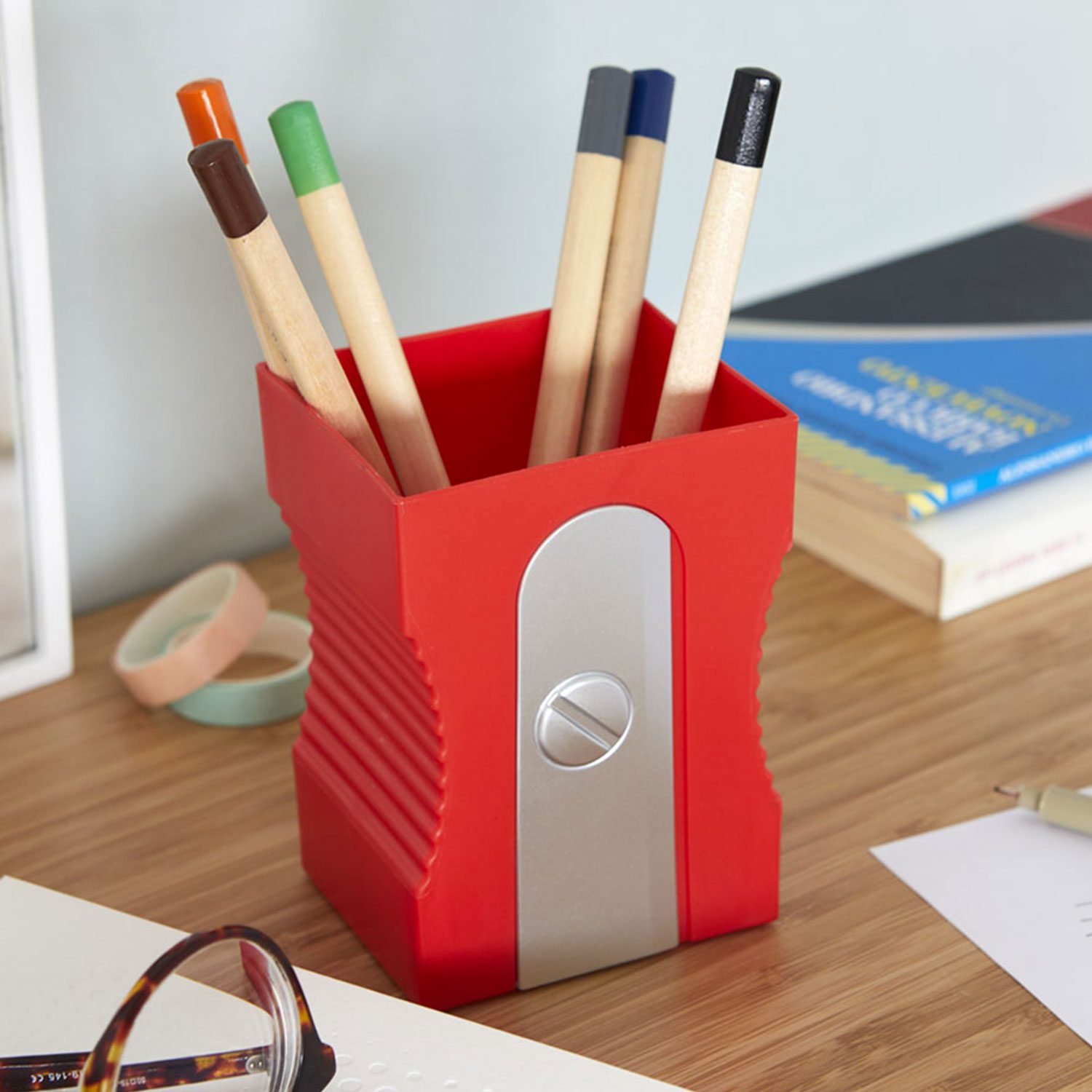 Pot à crayons rouge de Balvi - Ze Desk